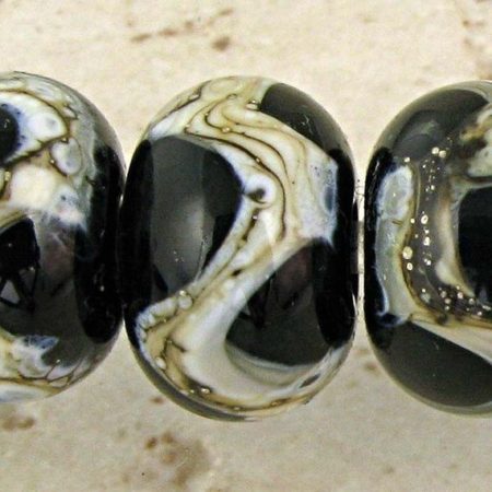 Black Lampwork Glass Beads