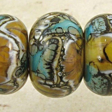 Desert Topo Lampwork Glass Beads
