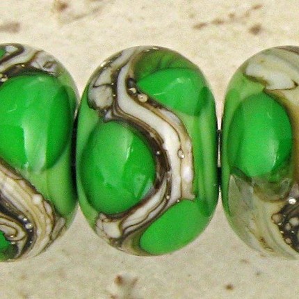Grass Green Lampwork Glass Beads