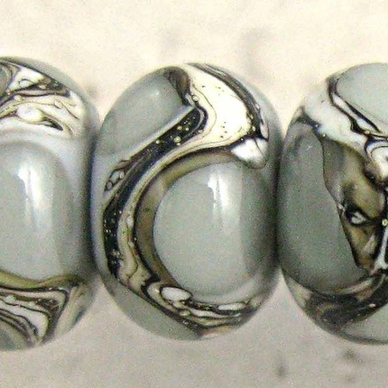 Gray Lampwork Glass Beads