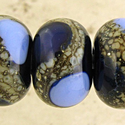 Midnight and Periwinkle Lampwork Glass Beads