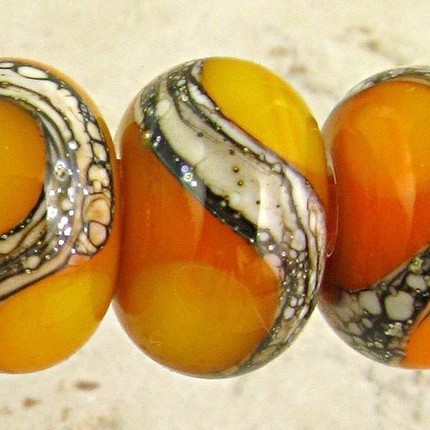Orange Lampwork Glass Beads