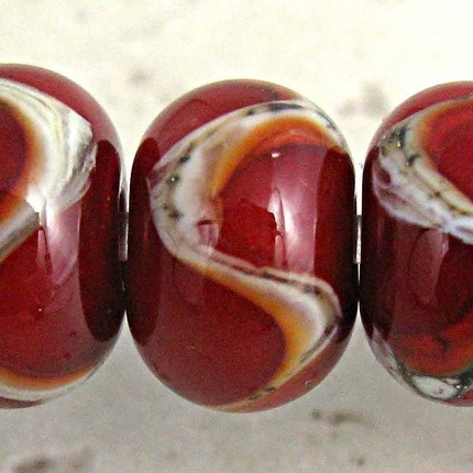 Red Lampwork Glass Beads
