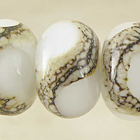 White Lampwork Glass Beads